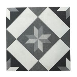 Gazzini Stage Cozy Comp N1 Black and White Geometric 8x8 Porcelain Tile